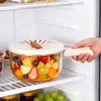 ABOOFAN Double Layer Fruit Washing Bowl with Foldable Handle and Lid Kitchen Draining Basket for Fruits and Vegetables Compact 7.87 Inch Strainer Basin for Food Storage and Refrigerator Use