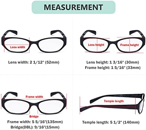 Eyekepper 5 Pack Reading Glasses Women - Spring Hinge Ladies Readers +1.50