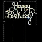 Scotamalone Happy birthday Cake TopperPremium Bling Rhinestone Diamond Gems