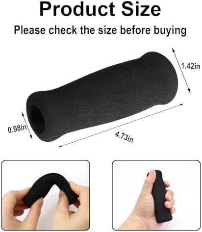 4Pcs Walking Cane Hand Grips - Black Foam Replacement for Offset Canes