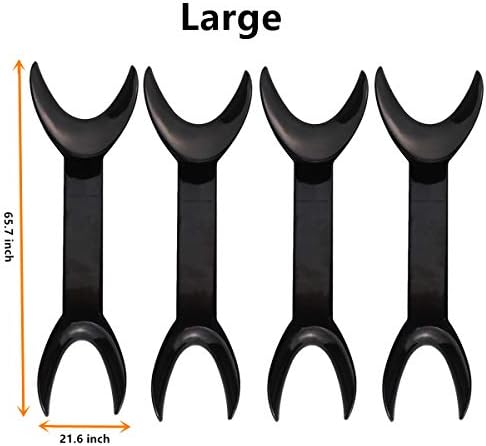 8 Pack Black T-Shape Intraoral Cheek Lip Retractor, 4 Large Size+4 Small Size Double Head Mouth Opener for Teeth Whitening Retractor, Dental Orthodontic Oral Care Tool