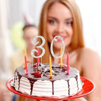 BEISHIDA 30 Number Cake Topper,Silver Bling Rhinestone 30th Birthday Happy Birthday Cake Topper for girls women for 30th Birthday Party Anniversary Wedding Cake Decorations