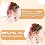 2 Pack Steel Ear Pick Ear Spoon Earwax Remover Spoon Ear Cleaner Ear Scraper Scratcher Stainless Steel Ear Cleaning Tool with Storage Box