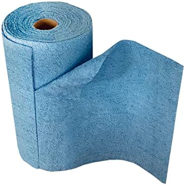 Eurow Microfiber Tear-A-Towel Cloth Roll, Reusable Paper Towel Alternative, Washable Up to 50 Times, Lint-Free, Streak-Free, for Kitchen, Auto, Home, Garage, Cleaning & Drying, 11"x12", 50-Pack, Blue
