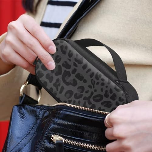 Black Leopard Insulin Pen Cooler Travel Case Diabetic Medication Insulated Cool Organizer for Insulin Pen and Other Diabetic Supplies for The Daily Life and Trip