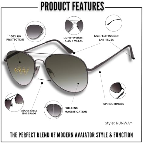 proSPORT Reading Sunglass Tinted FULL LENS Sun Reader Glasses Aviator Large Men Women NOT BIFOCAL