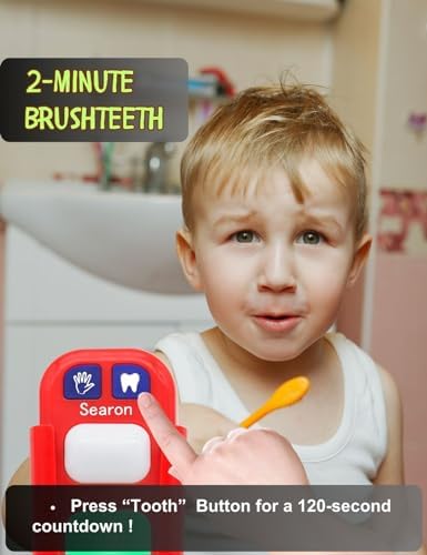 Searon Toothbrush Timer for Kids, 2 Minutes Teeth Brushing, 20 Seconds Hands Washing Timer for Kids Brushing Teeth Washing Hands