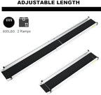Heavy Duty Non-Slip Aluminum Telescopic Ramp (2 Pieces), Disability Wheelchair Mobility Portable Ramp, Suitable for Manual Wheelchairs, Heavy-Duty Scooters, Electric Wheelchairs,2ft