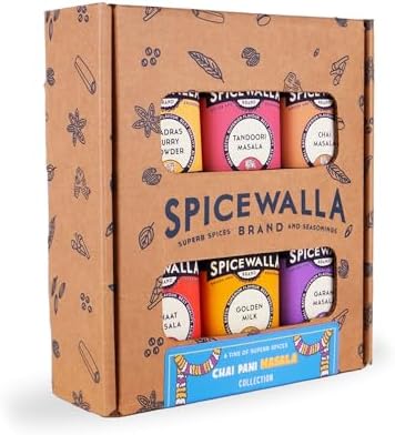 Spicewalla Masala Indian Spice 6 Pack | Chai Masala, Tandoori Masala, Garam Masala, Chaat Masala, Chai Masala, Madras Curry Powder | Non-GMO, Indian Spices Gift Set