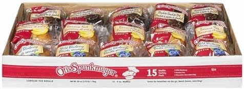 Otis Spunkmeyer, Assorted Muffins, (15 ct., 4 oz.per muffin), Blueberry, Banana, Chocolate, 1.7kg/3.75 lb Box. {Imported from Canada}