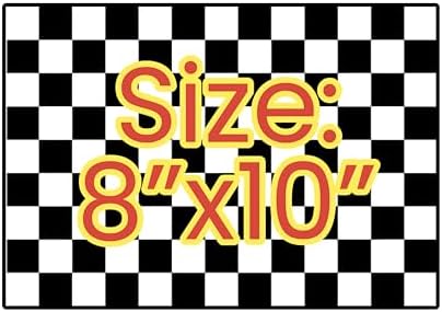 Checkered Racing Flag Edible Cake wrap Topper, 8 x 10 inches, Black and White checkered Icing Sheet