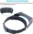 Headband Magnifier, Professional Double Lens Head-Mounted Loupe Jewelry Magnifier, Reading Visor Opitcal Glass Binocular Magnifier with Lens Magnification-1.5X 2X 2.5X 3.5X for Repair, Crafts