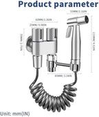 Neween Handheld Toilet Bidet Sprayer for Toilet-Adjustable 1-in-2-Out Dual Control Valve Bidet Sprayer for Feminine Wash, Stainless Steel Bidet Faucet Kit Cloth Diaper for Baby Wash (Brushed)