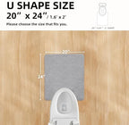 Toilet Rug, Thin Toilet Rugs U Shaped Washable Non Slip Absorbent Quick Dry Low Pile Toilet Mat, 20"x24" U Shape Light Grey