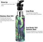 Purple Dragon Water Bottle Kids Insulated Sports Vacuum Stainless Steel Mug with Straw Lid & Handle 20 oz