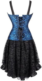 Corset Dress Bustier Lingerie Skirt Set Gothic Outfits Costume Basquesr Victorian Black Red