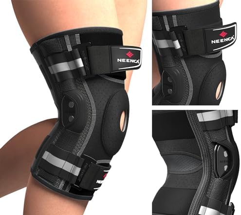 NEENCA Professional Knee Brace for Knee Pain, Hinged Knee Support with Removable Dual Side Stabilizers, Strong Stability for Joint Pain Relief, Arthritis, Meniscus Tear, ACL, PCL, MCL, Runner, Workout