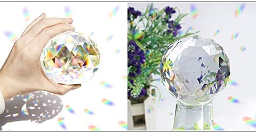 Clear Cut Crystal Sphere 50mm Faceted Gazing Ball Glass Ball Prisms Suncatcher Home Hotel Photography Décor