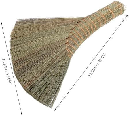 Ciieeo Handheld Straw Whisk Broom, Soft Bristle Small Sweeping Brush, Hand-Woven Dust Brush for Indoor Sofa Bed Cleaning, Traditional Asian Handmade Household Broom