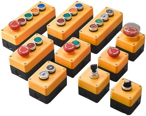 Button Switch Control Box Plastic Hand-held self-Start Button Waterproof Box Electrical Industrial Emergency Stop LA38 (Color : 3-04)