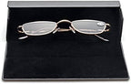 ZUVGEES Vintage Alloy Semi Rimless Reading Glasses Men Women Half Frame Slim Glasses with Stylish Case T0340