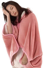 SIQITECHNO Wearable Shawl Blanket Flannel Fleece Lined Poncho Blanket with Buttons Warm Sofa Shawl Wrap Cape Throw Blankets