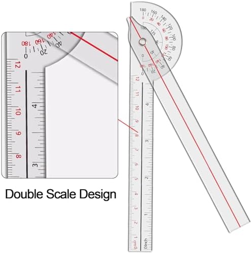 OIIKI 1 PCS Goniometer 6 inch, 180 Degree (Plastic)