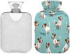 Lovely Jack Russell Dog Hot Cold Water Bottle with Fleece Cover PVC Hot Water Bag 1 Liter