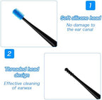 12 PCS Ear Wax Removal Tool, Reusable Spiral Ear Wax Removal Kit with Soft Silicone Double Sided Head, Safe Cleaner Tool for Adults