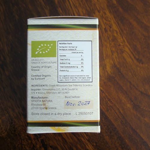 Sparta Natura Organic Greek Mountain Tea, Unmixed, Genuine, Quick and Easy
