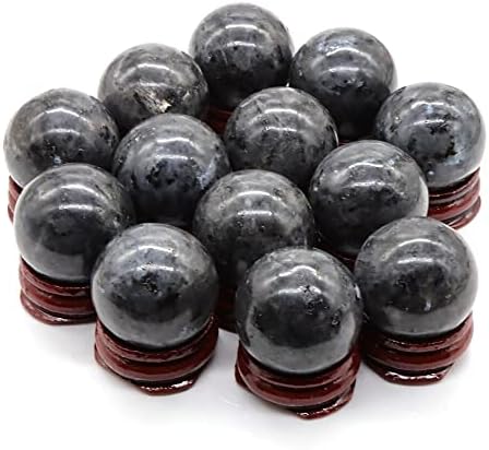 5PC 30MM Ball Shaped Natural Larvikite Labradorite Crystals Gemstone Home Decor Healing Stones Magic Craft Globe Massaging Gift