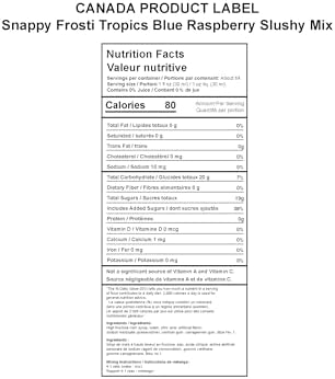 Snappy Frosti Tropics Blue Raspberry Slushy Mix, Slushie Syrups for Machine, Granita Slushy Syrup, Kid Slushie Machine Mix, Slushy Mix for Frozen Drink Machine, 1/2 Gallon