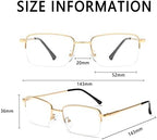 LJCZKA Half Rimless Blue Light Blocking Glasses Women Men Fresh Rectangle Computer Business Glasses