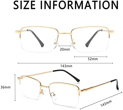 LJCZKA Half Rimless Blue Light Blocking Glasses Women Men Fresh Rectangle Computer Business Glasses