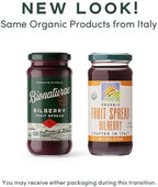 Bionaturae Organic Bilberry Fruit Spread - Jelly Organic, Non-GMO, USDA Certified, No Sugar Added, No Preservatives, Organic Fruit Jam, Jam Organic, Made in Italy - 9 Oz