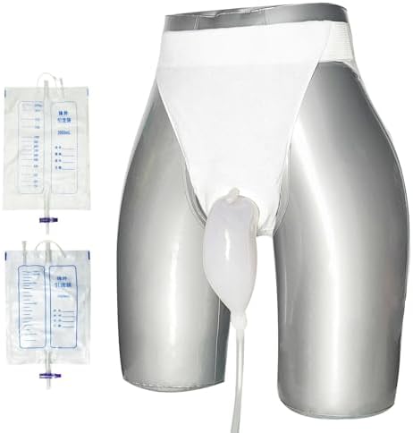 Wearable Urine Collection Bags for Men – Portable 2000ml and 1000ml Drainage Systems, Silicone, Odorless, Reusable, Incontinence Relief