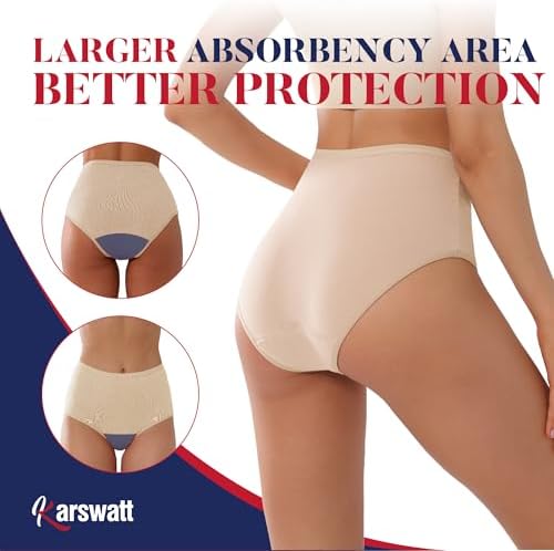 Washable Women High Rise Urinary Incontinence Underwear Leakproof Postpartum Panty Bladder Leak Protection 3 Pack