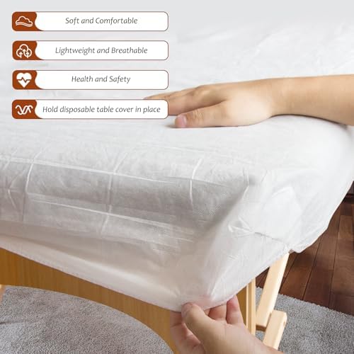 50PC Disposable Fitted Massage Table Sheets, Elastic Massage Sheets, Breathable Spa Bed Cover,36 x 85 Inch