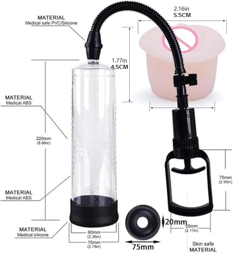 Men's Growth Pump Vacuum Pump penisen Largement Tool Male with Strong Suction Male Enlargement Pump Adjustable Men's Underwear Set Training Tools to Be a Bigger Men WQ1-1