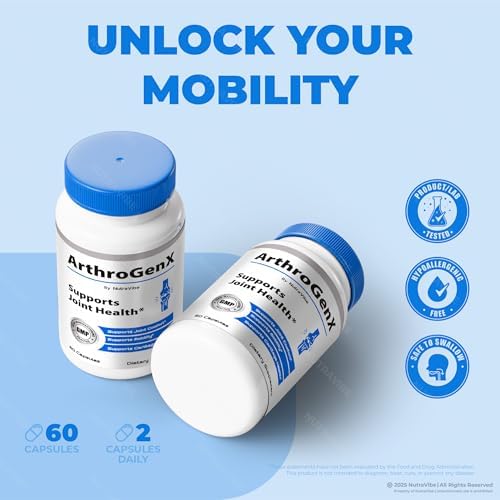(2 Pack) ArthroGenX Capsules – Premium Joint & Mobility Support Supplement | Natural Formula for Flexibility, Comfort & Healthy Function | Easy-to-Take Arthro GenX Pills, Reviews (120 Capsules)