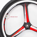 24 Inch Sports Wheelchair Rear Wheel, 24x1.75 Pneumatic Tire, Magnesium Alloy Wheel Hub, Wheelchair Replacement Wheel, Bearing: 12.7mm