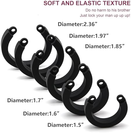 RZY Silicone Cock Cage Chastity Cage Chastity Device for Male Penis Exercise (Black)