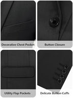 Mens Suits Classic fit 2 Piece 2 Button Formal Tuxedo Jacket Suits Pants Set for Wedding Business Prom