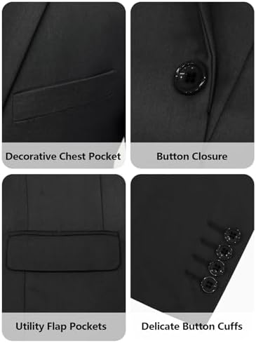 Mens Suits Classic fit 2 Piece 2 Button Formal Tuxedo Jacket Suits Pants Set for Wedding Business Prom