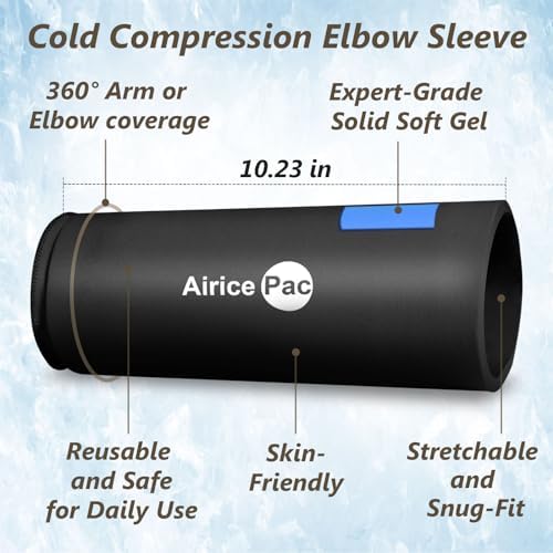 Elbow Ice Pack Wrap, Tennis Golfers Sleeve For Arm and Calf Injuries Reusable, Cold Compression for Pain Relief