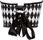 Daisy corsets Women's Lavish Black & White Diamond Satin Open Cup Waist Cincher