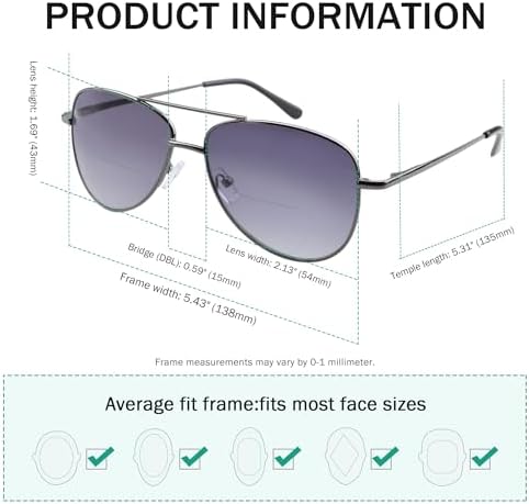 Eyekepper Pilot Bifocal Readers Polycarbonate Lens Spring Temple Bifocal Reading Glasses