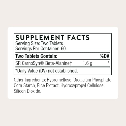 THORNE - Beta Alanine Sustained Release - Supports Muscle Output & Endurance - Helps Reduce Fatigue & Soreness* - Amino Acid Supplement - NSF Certified for Sport - Gluten & Dairy-Free - 120 Tablets