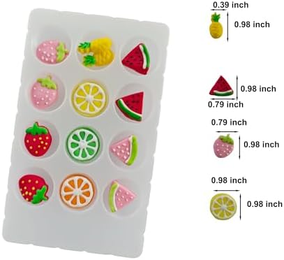 Edible Mixed 12pcs Fruit Sugar cake decorations, cupcake toppers, perfect Icing Cookies decro for Valentine's Day Birthday Halloween Thanksgiving Christmas party Team Dinner