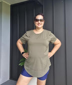 COOTRY Plus Size Workout Tops for Women Short Sleeve Loose fit Shirts Athletic Gym Yoga Clothing